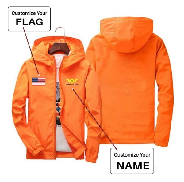 Custom Flag & Name with  Badge 4  Designed Windbreaker Jackets Online Hot Sale