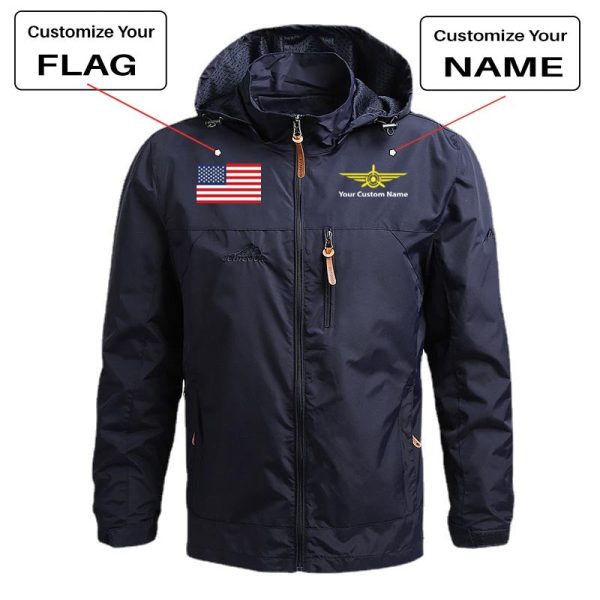 Custom Flag & Name with  Badge 3  Designed Thin Stylish Jackets Supply