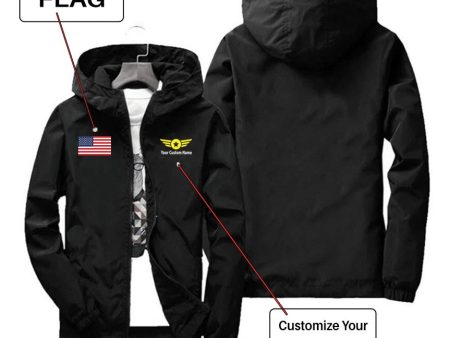 Custom Flag & Name with  Badge 4  Designed Windbreaker Jackets Online Hot Sale