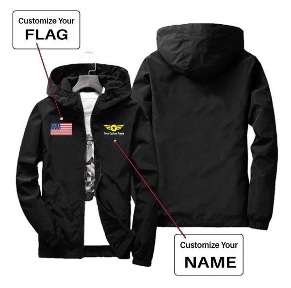 Custom Flag & Name with  Badge 4  Designed Windbreaker Jackets Online Hot Sale