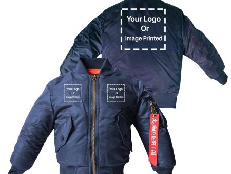 Custom 3 LOGOS Designed Children Bomber Jackets Cheap