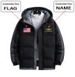 Custom Flag & Name with  Badge 3  Designed Thick Fashion Jackets For Sale