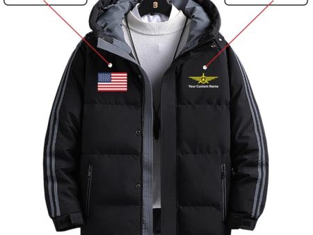 Custom Flag & Name with  Badge 3  Designed Thick Fashion Jackets For Sale