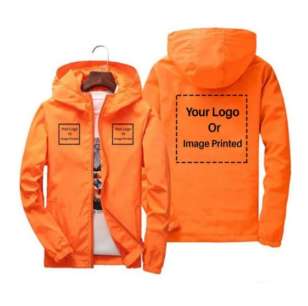 Custom 3 LOGOS Designed Windbreaker Jackets Online Sale