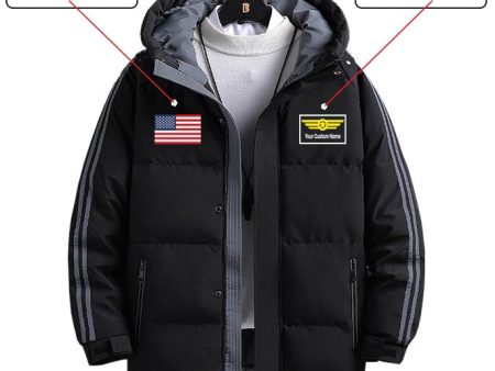 Custom Flag & Name with  Badge 1  Designed Thick Fashion Jackets For Cheap