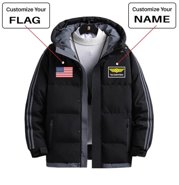 Custom Flag & Name with  Badge 1  Designed Thick Fashion Jackets For Cheap