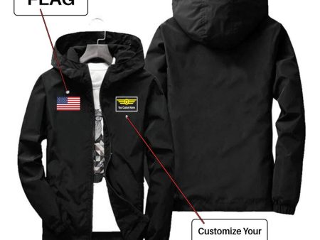 Custom Flag & Name with  Badge 1  Designed Windbreaker Jackets Cheap