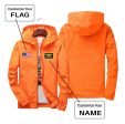 Custom Flag & Name with  Special Badge  Designed Windbreaker Jackets Online Sale