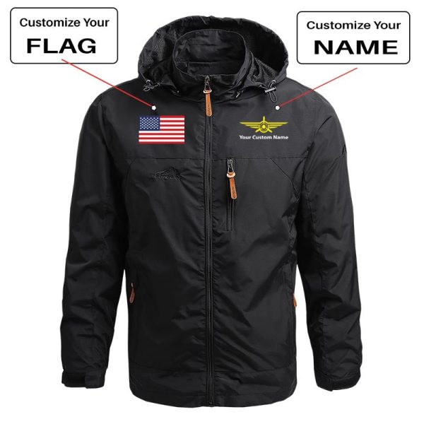 Custom Flag & Name with  Badge 3  Designed Thin Stylish Jackets Supply