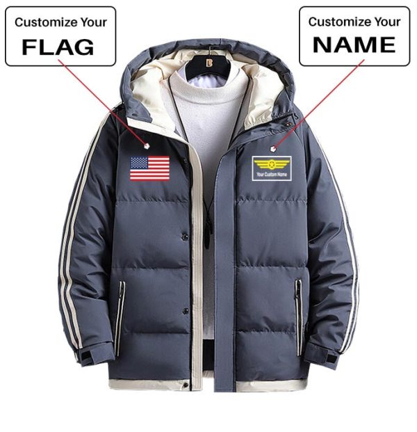 Custom Flag & Name with  Badge 1  Designed Thick Fashion Jackets For Cheap