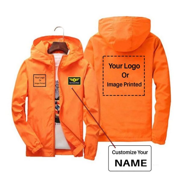 Copy of Custom Name & 2 LOGOS Designed Windbreaker Jackets Discount