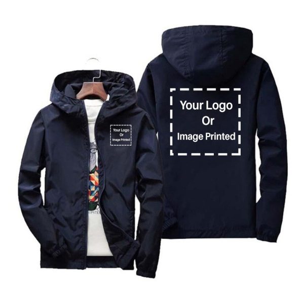 Custom 2 LOGOS Designed Windbreaker Jackets For Discount