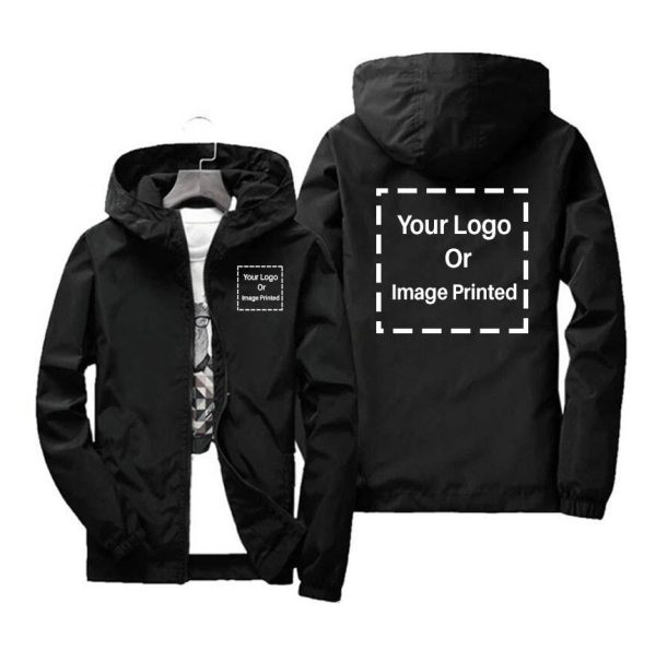 Custom 2 LOGOS Designed Windbreaker Jackets For Discount