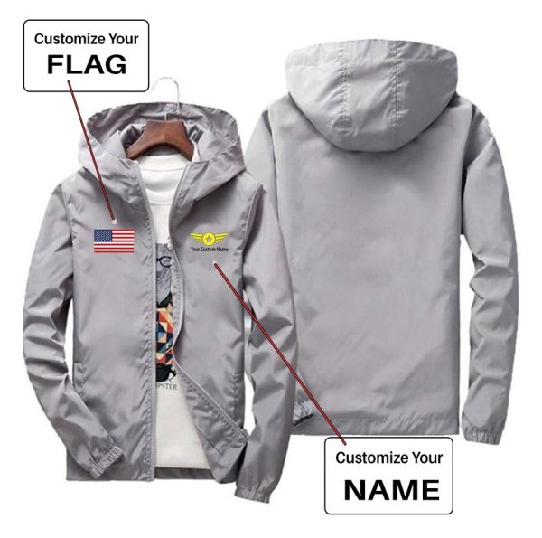 Custom Flag & Name with  Badge 4  Designed Windbreaker Jackets Online Hot Sale