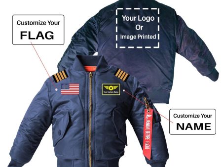 Custom Flag & Name & LOGO & Epaulettes Children Bomber Jackets Supply