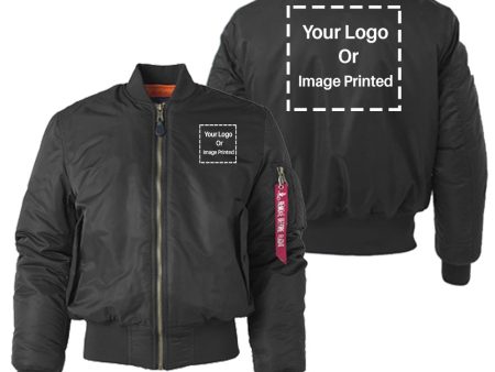 Custom 2 LOGOS Designed  Women  Bomber Jackets Online Sale