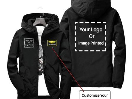 Copy of Custom Name & 2 LOGOS Designed Windbreaker Jackets Discount