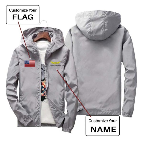 Custom Flag & Name with  Badge 2  Designed Windbreaker Jackets Sale