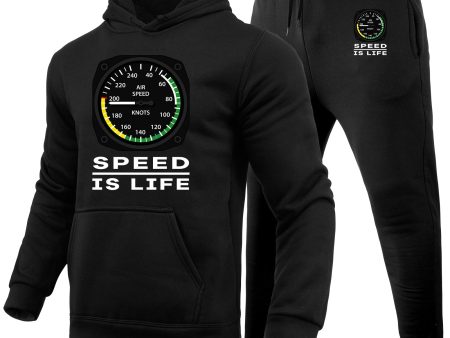 Speed Is Life Designed Hoodies & Sweatpants Set Sale