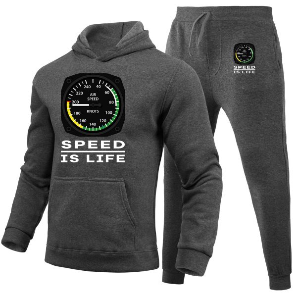 Speed Is Life Designed Hoodies & Sweatpants Set Sale